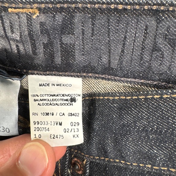 Harley Davidson Y2K Biker Moto Jean Dark Wash Straight Leg Denim Americana 30x30 - Picture 11 of 16